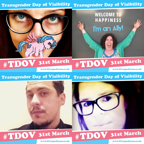 Photos with the Transgender day of Visiblity Banner