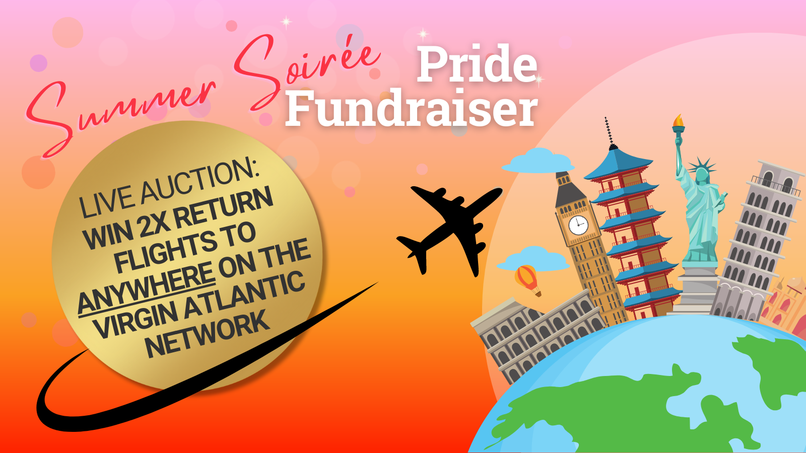 Win 2 Return Flights to ANYWHERE on the Virgin Atlantic Network at the Diversity Role Models Pride Fundraiser 2023